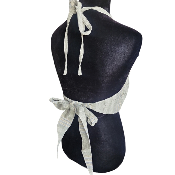 Wylder trading co Hippie embroidered peace sign cotton striped tie up top - Picture 2 of 9